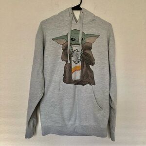 Baby Yoda Men’s Hooded Sweatshirt Holding a Baby Claw/White Claw Hard Seltzer